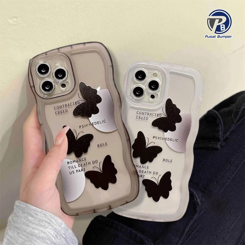 SS144 ผีเสื้อสีดํา MOTIF SILICONE SOFTCASE สําหรับ OPPO A18 A38 A58 A78 4G 5G A8 A31 A83 F1S A59 F5 