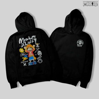 เสื้อกันหนาว มีฮู้ด ลายการ์ตูนอนิเมะ One Piece Luffy Black M - XXL [ลดราคา] One Pice Monkey D Luffy - เสื้อกันหนาว อนิเมะ One Piece Luffy Manga คอสเพลย์ ญี่ปุ่น ผู้ชาย ผู้หญิง