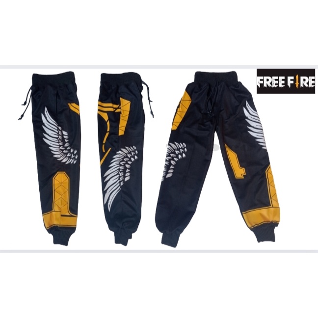 Angel free fire กางเกงสําหรับเล่นเกมสีเหลืองสําหรับเด็ก