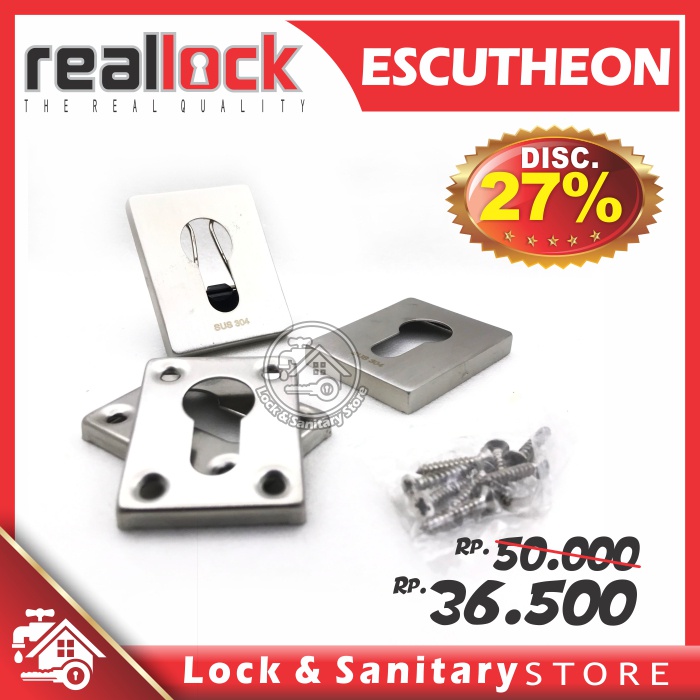 Escusheon Reallock Square Slim SS Key Ring