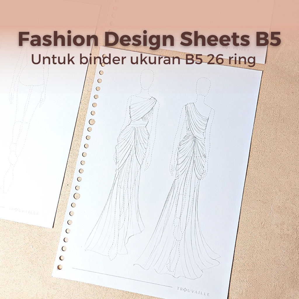 Fashion Design Binder Contents B5 ขนาดสําหรับวาดภาพเสื้อผ้าและสเก็ตช์ภาพแฟชั่น