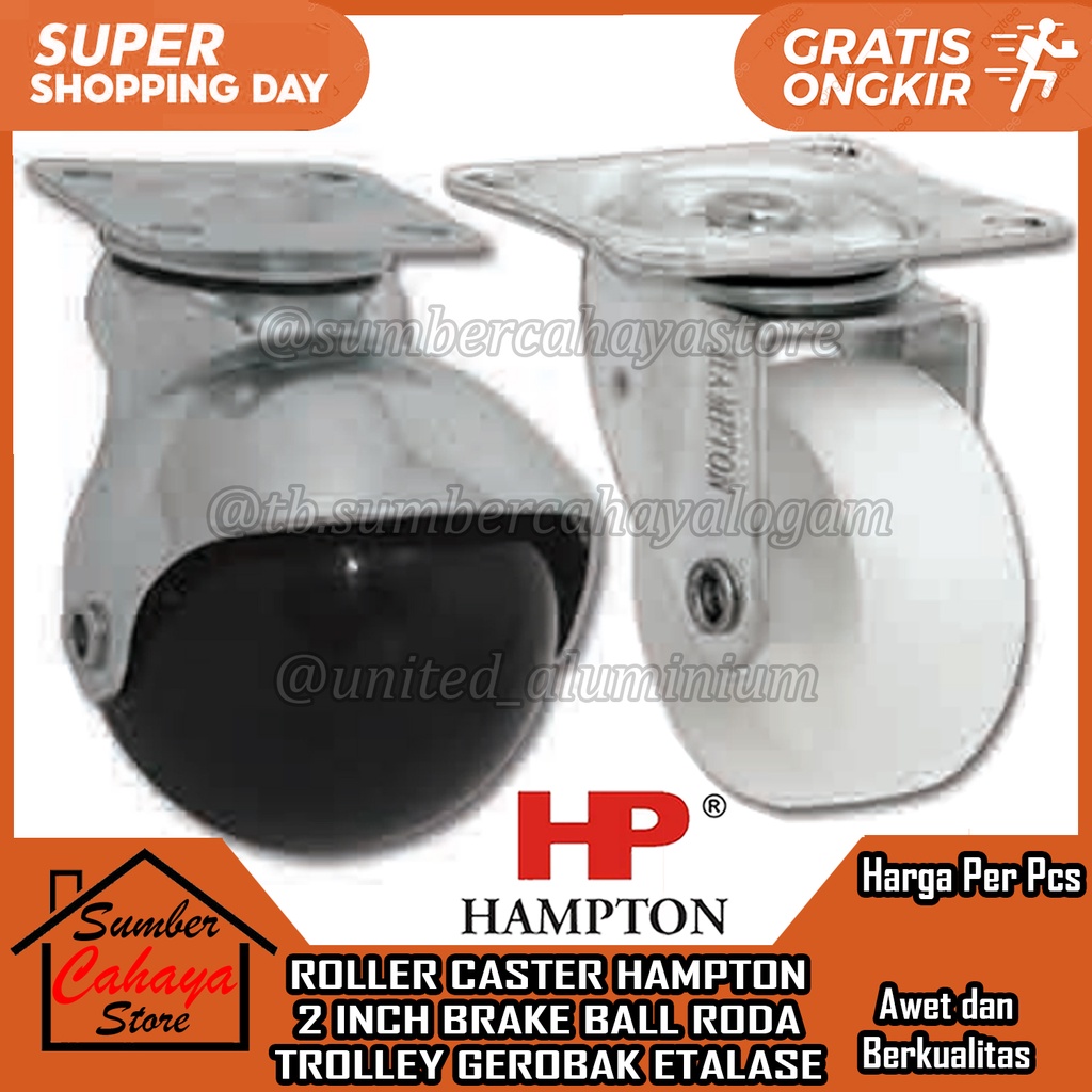 CABINET WHEELS ROUND WHEELS DISPLAY ROLLER CASTER HAMPTON RC PP 50 2UNT INCH TRIOLLEY CART TROLLEY ล