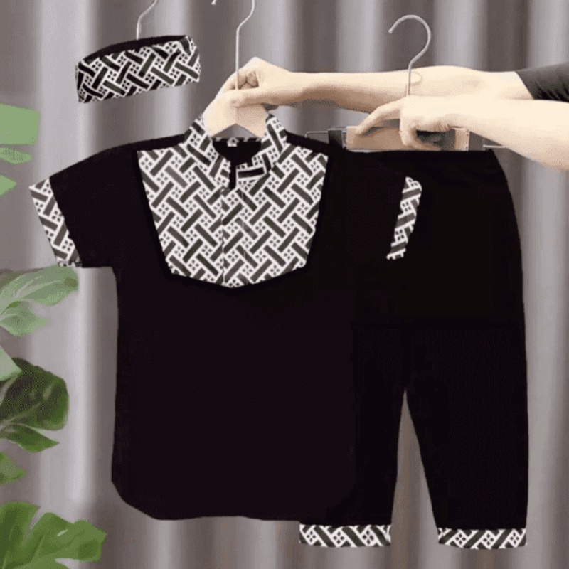 ราคาย่อ!!! Koko Shirt BATIK KURTA Children Age 1 – 10 ปีชุดบาติกนาวาร์