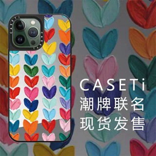 【CASETIFY】เคสโทรศัพท์มือถือแบบกระจกแข็ง กันกระแทก ลายหัวใจ หลากสี สําหรับ iPhone 14 13 12 11 pro max ip 13 pro max ip 12 pro max ip 14 pro max