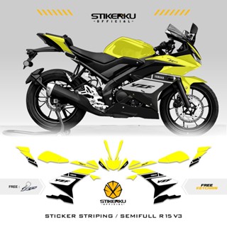 สติกเกอร์รูปลอก R15 V3 STRIPING SIMPLE Edition 02 YAMAHA R15V3 SEMIFULL พร้อมส่ง สติกเกอร์รูปลอก R15 V3