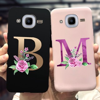 เคสโทรศัพท์มือถือแบบนิ่ม กันกระแทก ลายดอกไม้ ตัวอักษรน่ารัก สําหรับ Samsung Galaxy J2 2016 J210F J210G J2 Pro 2016 J2Pro