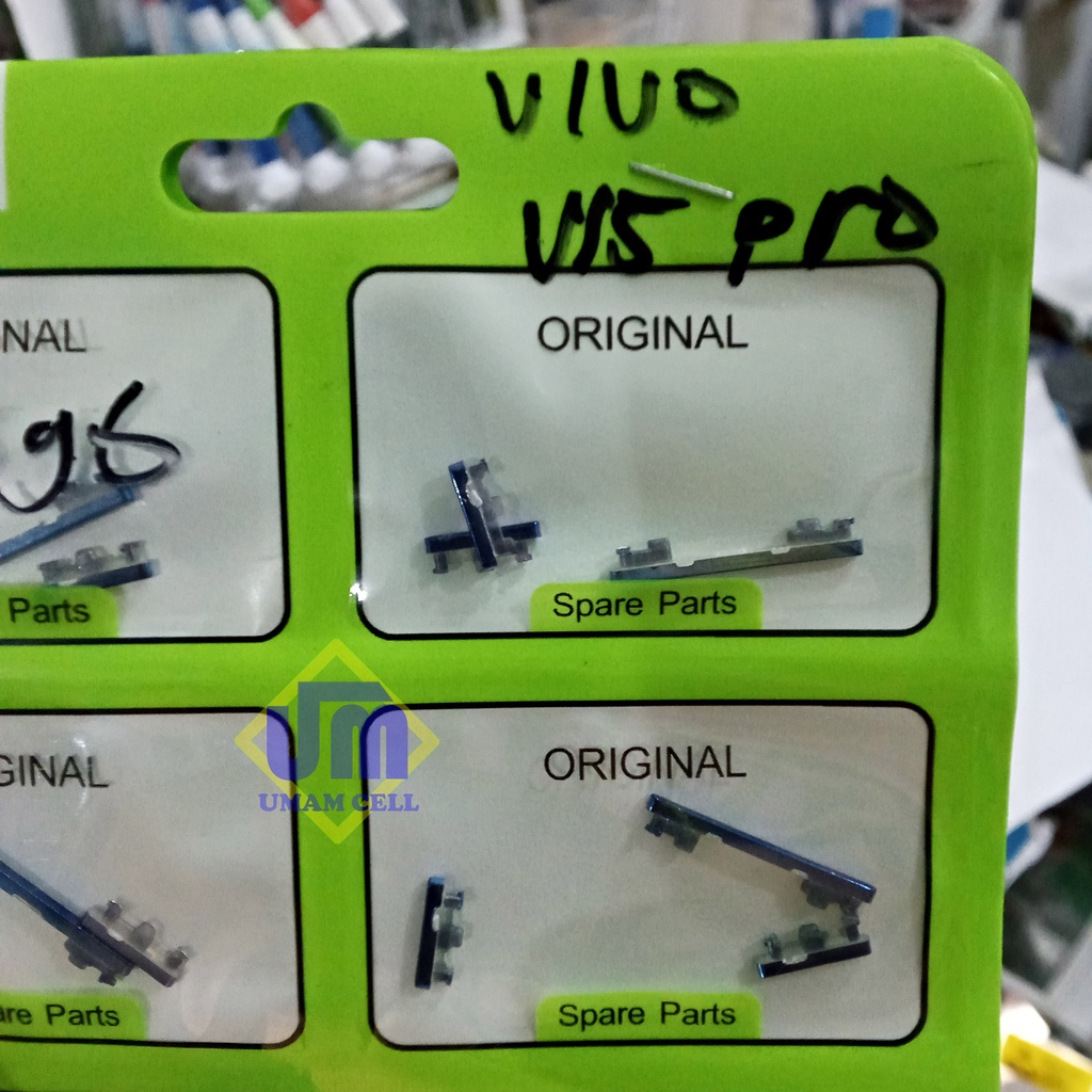 Tombol Vivo V15 Pro ปุ่มเปิดปิดระดับเสียงด้านนอก - ปุ่มด้านนอกสีน้ําเงิน 1 ชุด