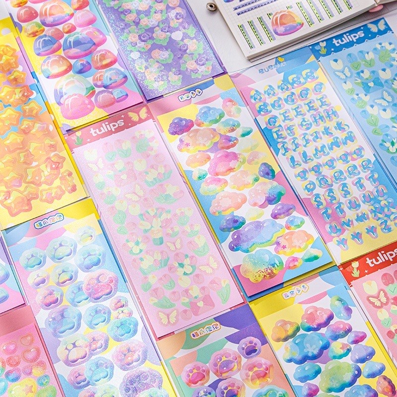 Jelly Deco Stickers Rainbow Decorative Deco Stickers 004 DIY Journal