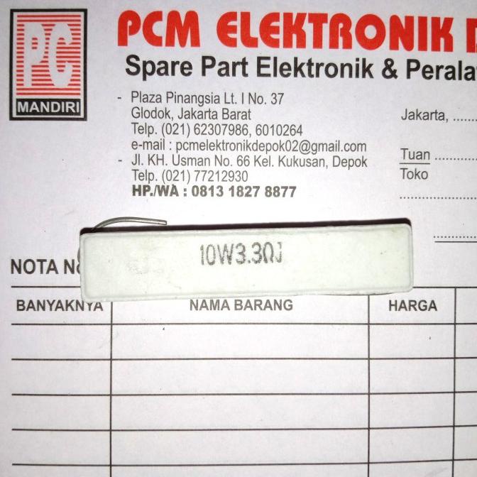R 10w 3.3R 10W3R3J 3.3ohm 10 วัตต์ 3.3 โอห์ม 3R3 10 วัตต์ Lime Resistor pcmelektrob90 รับเลย