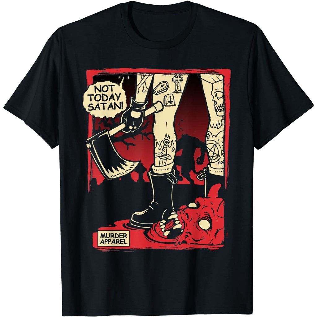 Kaos Not Today Satan Goth Hell เสื้อยืด