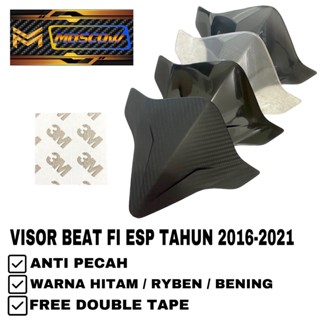 ใหม่ ที่บังแดดรถยนต์ แบบกาว 3M คาร์บอน สีดําใส RYBEN Visor Beat Fi Esp 2016-2022 2016-2020 เคส Beat Esp 2016-2020 Winsil Beat Fi