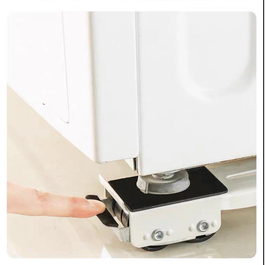 ล้อเท้าตู้เย็น แข็งแรง / ฐานเหล็กตู้เย็น / ล้อเครื่องซักผ้าเหล็ก แผ่นรองจาน สามารถตั้งได้ / ฐานล้อเสริมเครื่องซักผ้าในตู้เย็น