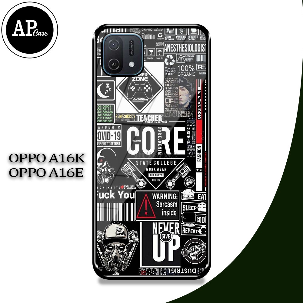 HP OPPO A16K / A16E Hardcase 2D Glossy Case ล่าสุด STICKER Motif Ap Case - Custom Case - Casing - Ha