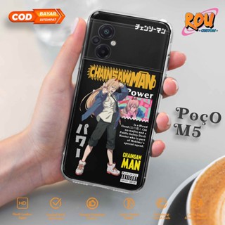 เคสโทรศัพท์มือถือแบบนิ่ม ใส ลายอะนิเมะ Hp Motif Poco M5 M5 PRO M5S M3 M3 PRO 5G Rou Custom [Chainsaw Man]