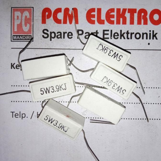 R 3.9k โอห์ม 3.9 Kohm 3k9 5w 5watt 5 วัตต์ Chalk Resistor pcmelektrob90 คุณภาพดี