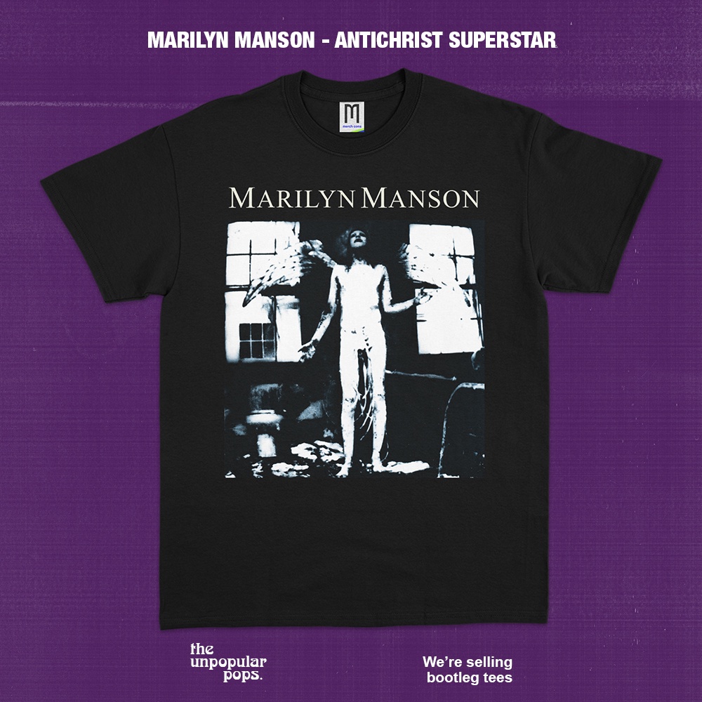 เสื้อยืด พิมพ์ลาย Marilyn Manson Band สําหรับผู้ชาย