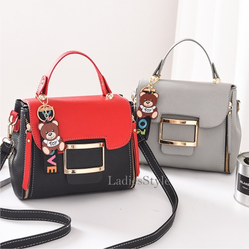 LADIESSTYLE - กระเป๋าผู้หญิง กระเป๋าถือ หนัง PU 21 Cm x 11 Cm x 17 Cm - 530 Grams [207]