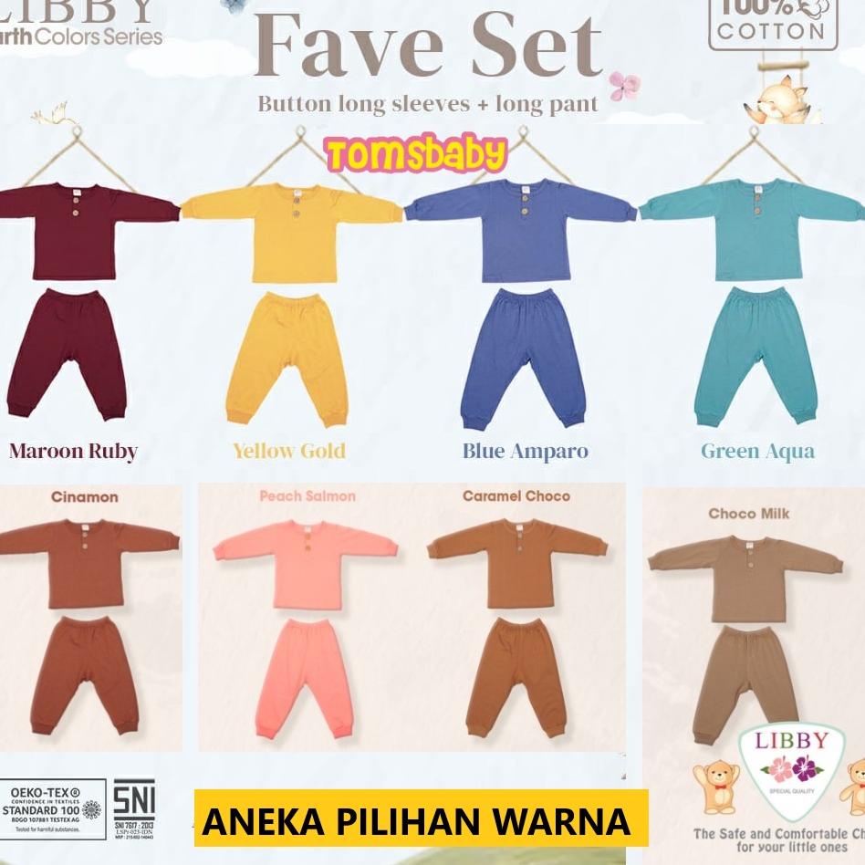 สต็อกจํานวนจํากัด [9 เดือน-4 ปี] LIBBY FAVE SET Earth Series Long Oblong Suit + กางเกงสีทึบ FAVE SET