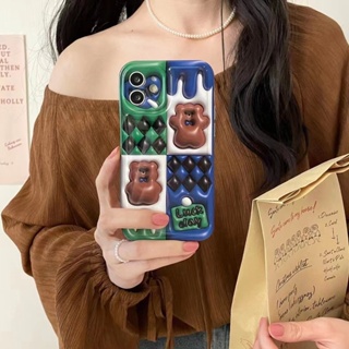 เคสโทรศัพท์มือถือ ลายน่ารัก สีเขียว สําหรับ iPhone 11 12 12pro 12promax 13 13pro 13promax 14 14pro 14promax