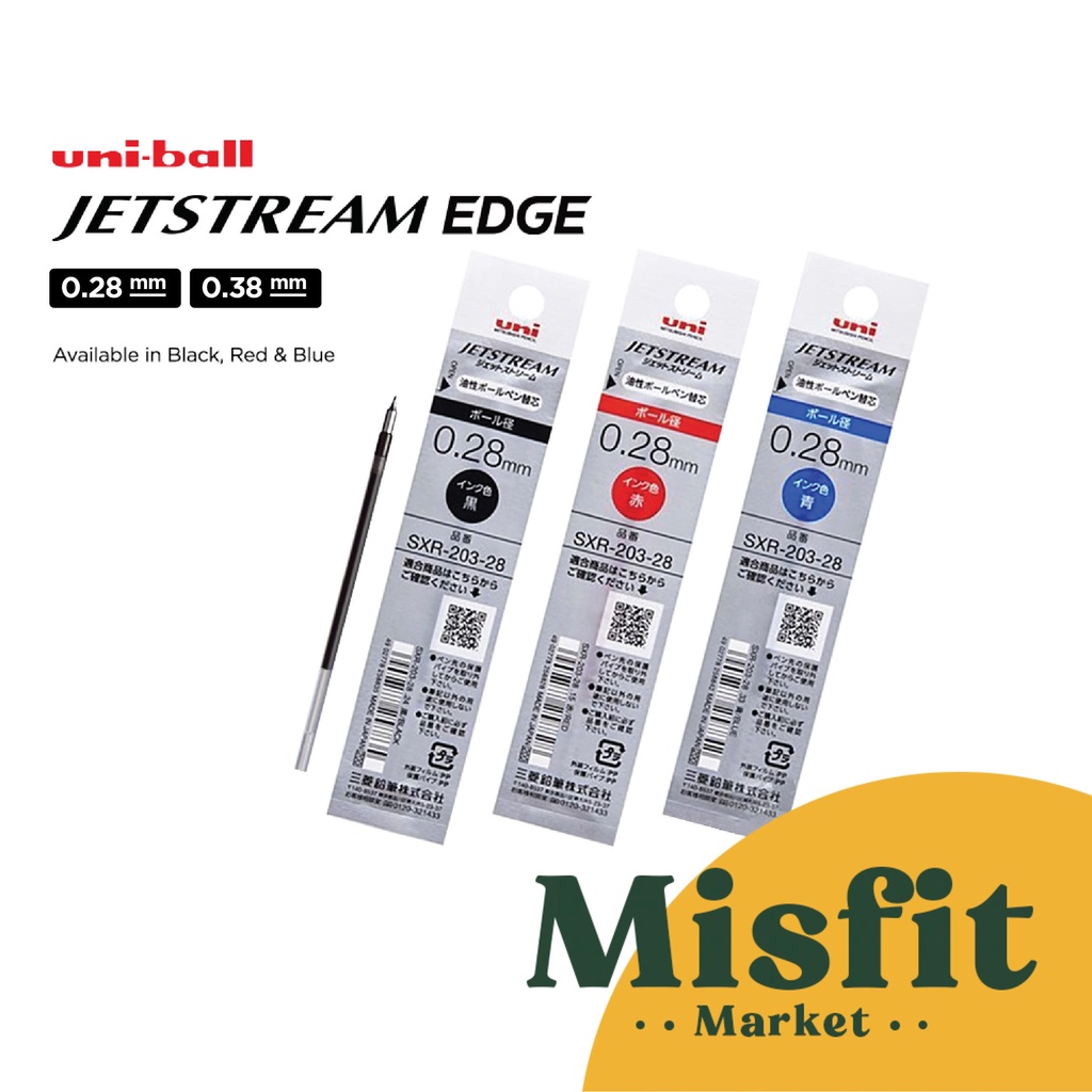 Uniball SXR-203 REFILL สําหรับ Jetstream EDGE 0.28 0.38 มม. ปากกาลูกลื่น Uni Ball