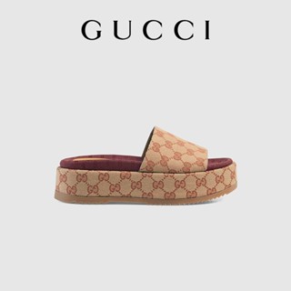 Gucci GUCCI รองเท้าแตะ GG พื้นหนา สไตล์คลาสสิก สําหรับผู้หญิง