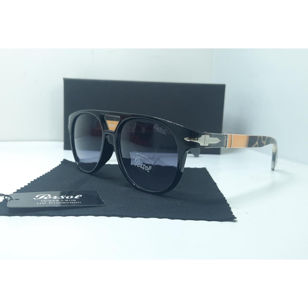 Hitam แว่นกันแดด PERSOL MEN & 39;S TF0230 ชุดป้องกันรังสียูวีของแท้ GRADIATION FULLSET