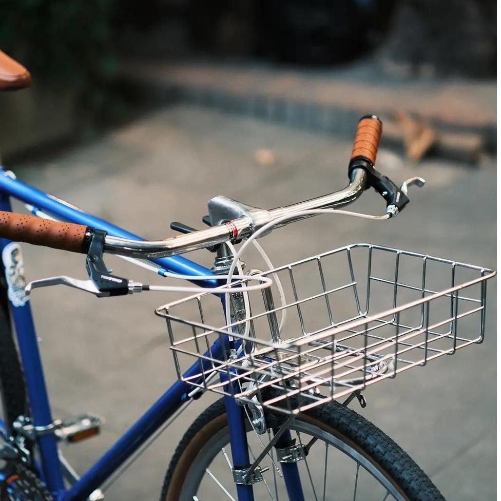 HOT CHROME BIKE Basket SILVER BLACK COMMUTER BIKE FEDERAL TOURING BIKE ตะกร้าจักรยาน