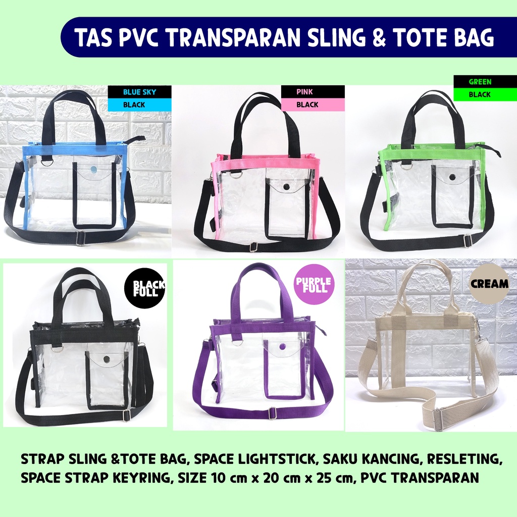TRANSPARENT PVC SLING BAG - CONCERT BAG - MIKA ZIPPER BAG - KPOP BAG