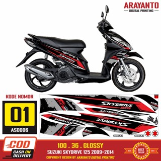 สติกเกอร์กราฟฟิค Suzuki Skydrive Striping 125 2009-2014 AS0006 Doff/Glossy