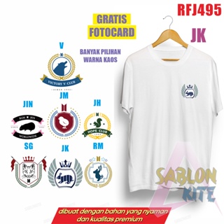 โฟโต้การ์ดฟรี! เสื้อยืด พิมพ์ลายโลโก้สัตว์ Kpop Run BT RFJ495 หลากสีสัน