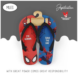 [Flip Flops] รองเท้าแตะฟองน้ํา ลําลอง ลาย Spider-Man MILES เหมาะกับเดินชายหาด สําหรับผู้หญิง และผู้ใหญ่