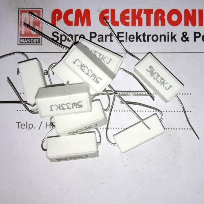 R 33k 33Kohm 33 K 5w 5watt 5 วัตต์ตัวต้านทานชอล์ก pcmelektrob90