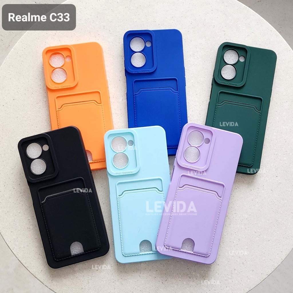 Realme C33 Realme C15 Softcase Prokamera Silicon Matte Card Case Card Slot Case Realme C33 Realme C1