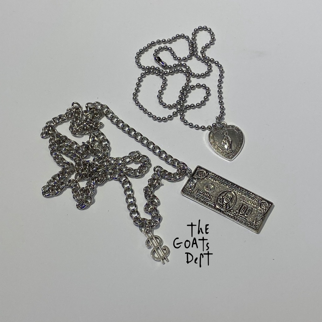 The Goats Dept - Jayz Dollar Necklace / tgd644 dollar rap hip hop y2k สไตล์ pinterest ฮิต chris สีน้