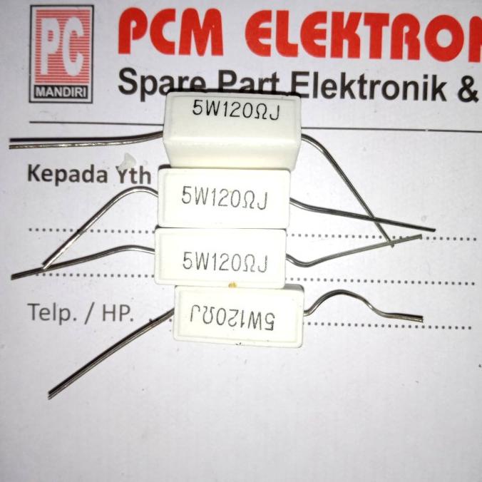R 120 โอห์ม 120R 120Ohm 5w 5watt 5 วัตต์ ตัวต้านทาน pcmelektrob9090