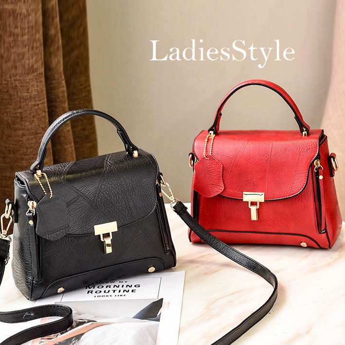 LADIESSTYLE - กระเป๋าผู้หญิง กระเป๋าถือ หนัง PU 22 Cm x 10 Cm x 17 Cm - 680 Grams [235]