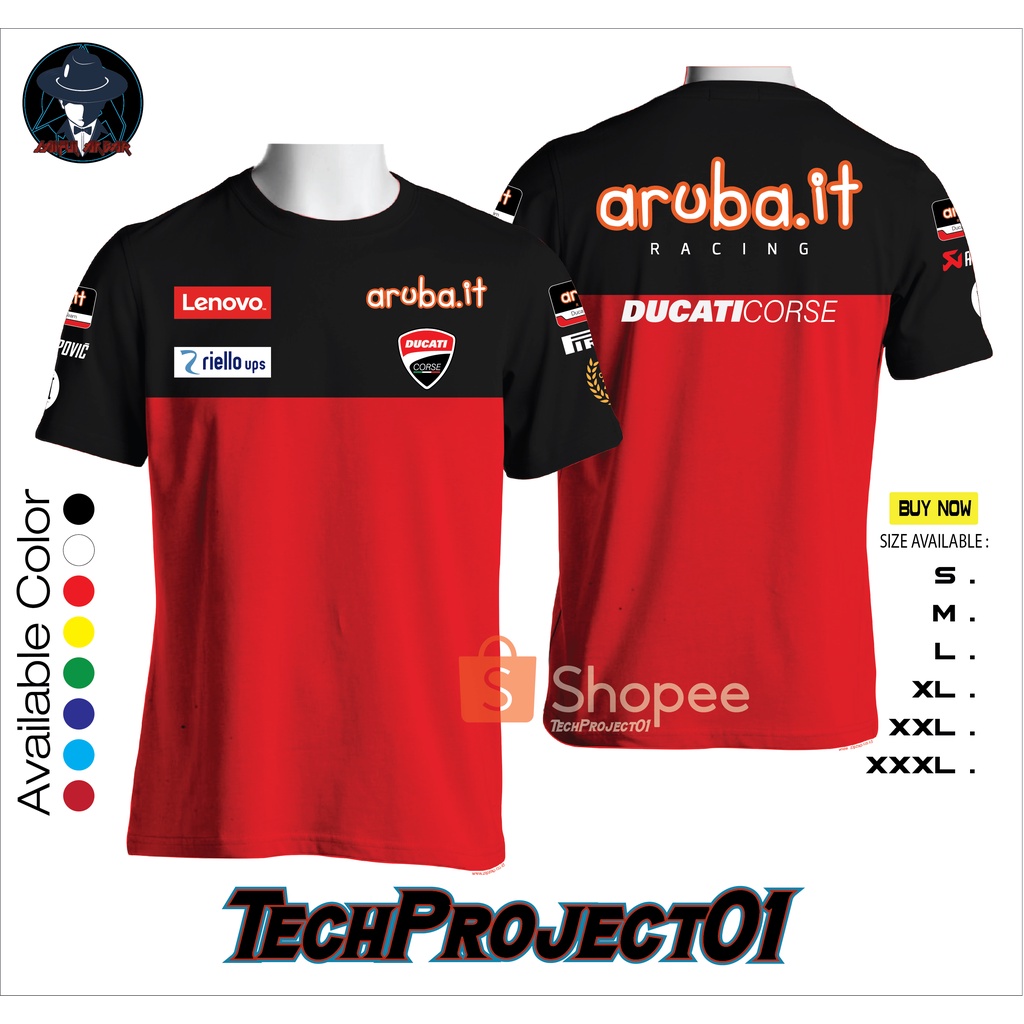เสื้อยืด Kaos Aruba iT Racing Team Ducati WSBK 2023 คุณภาพดี ราคาไม่แพง