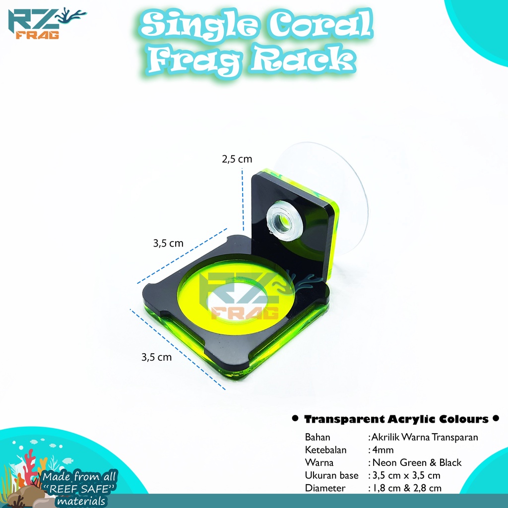Coral Frag Rack Single Frag อะคริลิค 4 มม. / ขาตั้งถัง Coral Reef 05