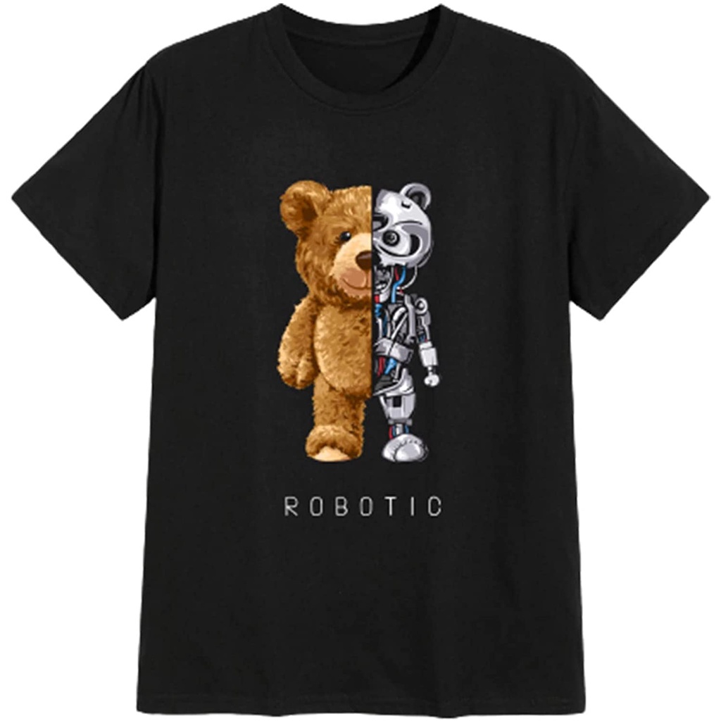 Kaos Romwe Men_s การ์ตูนกราฟิกพิมพ์ตัวอักษร Tee แขนสั้น Pullovers เสื้อคอกลม