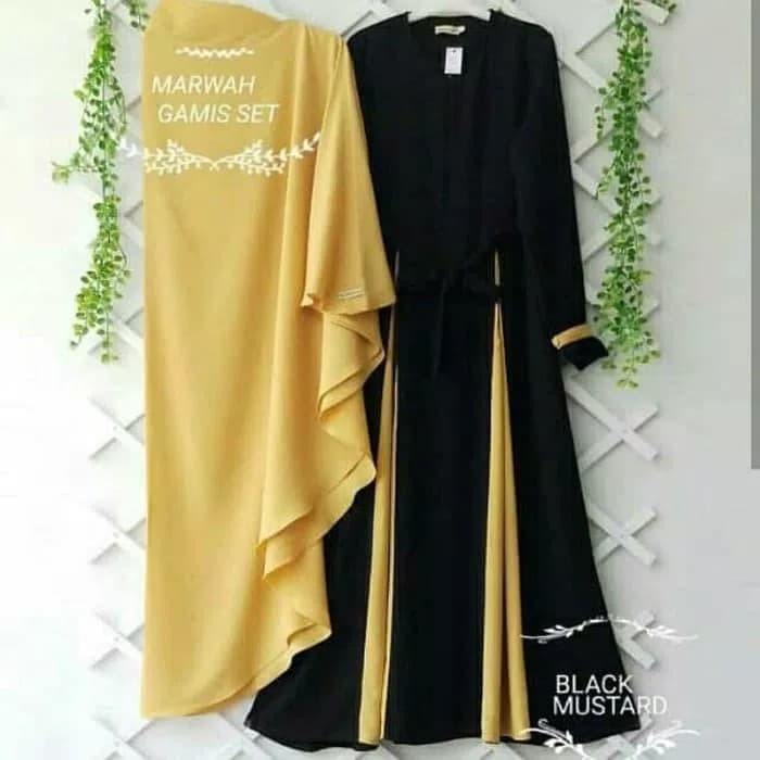 Marwah Syari Gamis Set plus khimar สวยๆ - Womens Syari Gamis L8M3