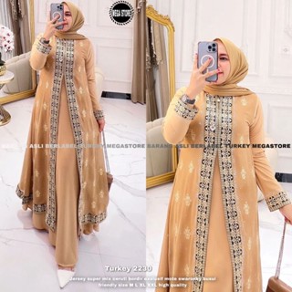 Gamis Abaya Turkey 2229 ชุดเดรส ปักลาย สไตล์มุสลิม สําหรับผู้หญิง