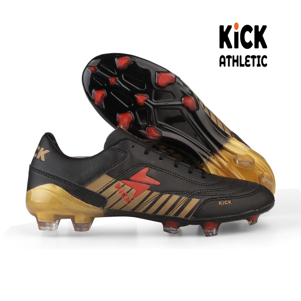 Kick Athletic-Markers 02 FG รองเท้าฟุตบอลสีดําทอง