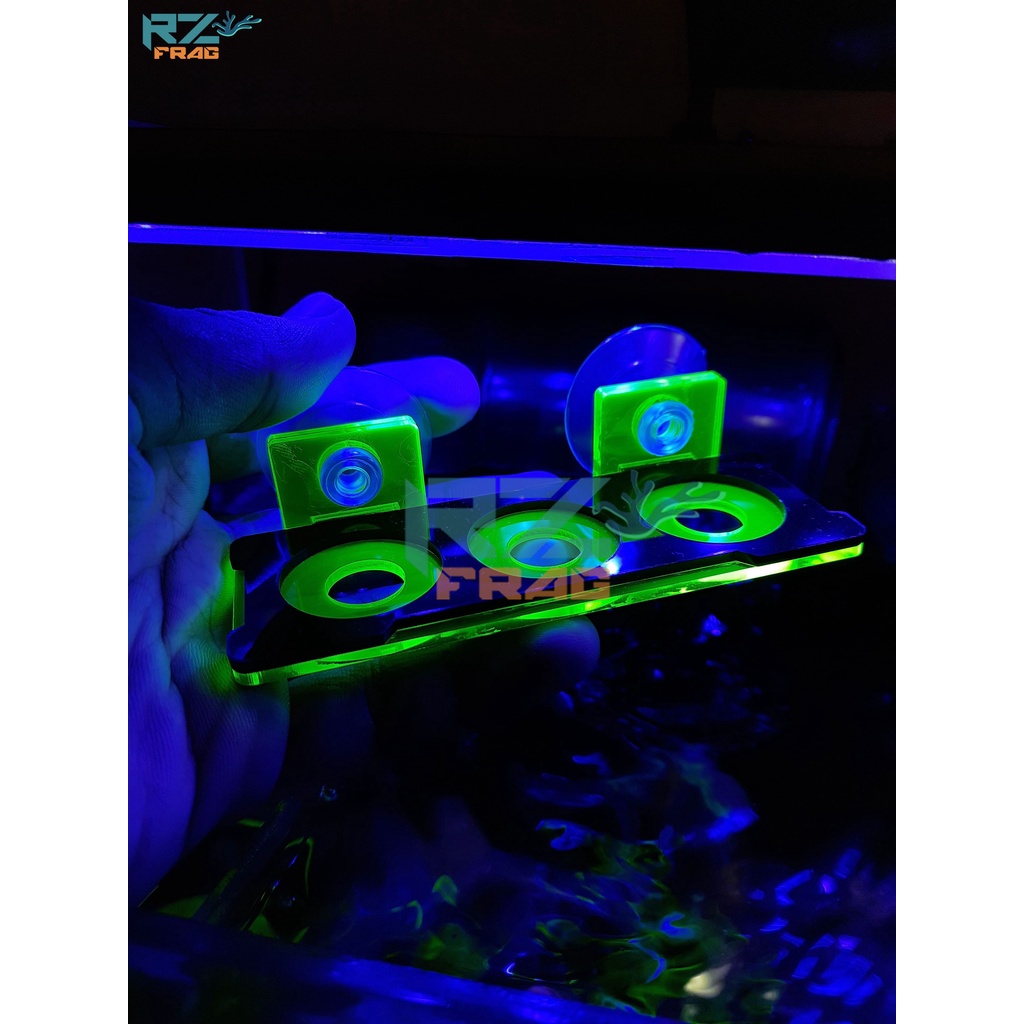 RZ FRAG Coral Frag Rack ฐานอะคริลิคสีส้ม 4 มม./ Coral ReefTank Glow Triple Frag 002 Sps Lps Zoa Montipora Acropaora
