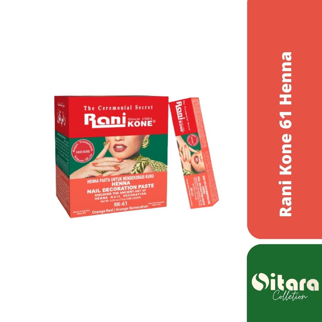 Rani Kone 61 Orange Red Henna RK-61 สีส้มสีแดงเฮนน่าตกแต่งเล็บวางเฮนน่าเล็บสีส้มสีแดง