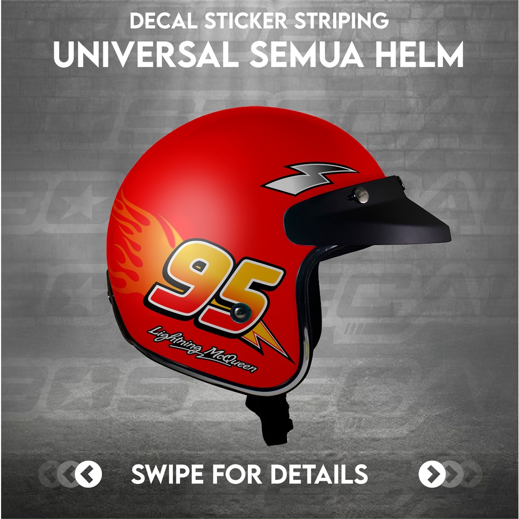 BOGO สติ๊กเกอร์หมวกกันน็อค STRIPING UNIVERSAL FULL SET LIGHTNING MCQUEEN MOTIF