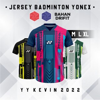 Yy KEVIN 2022 เสื้อแบดมินตันผู้ใหญ่ พิมพ์ลาย BADMINTON JERSEY BADMINTON