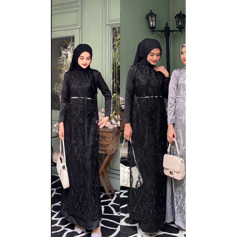 Ied SERIES!! Vabina INNER DRESS + BUSUI FRIENDLY + BELT SILK ARMANY SIZE M, L, XL, XXL KONDANGANGAN DRESS PARTY DRESS LAST EID DRESS FAMILY UNIFORM DRESS