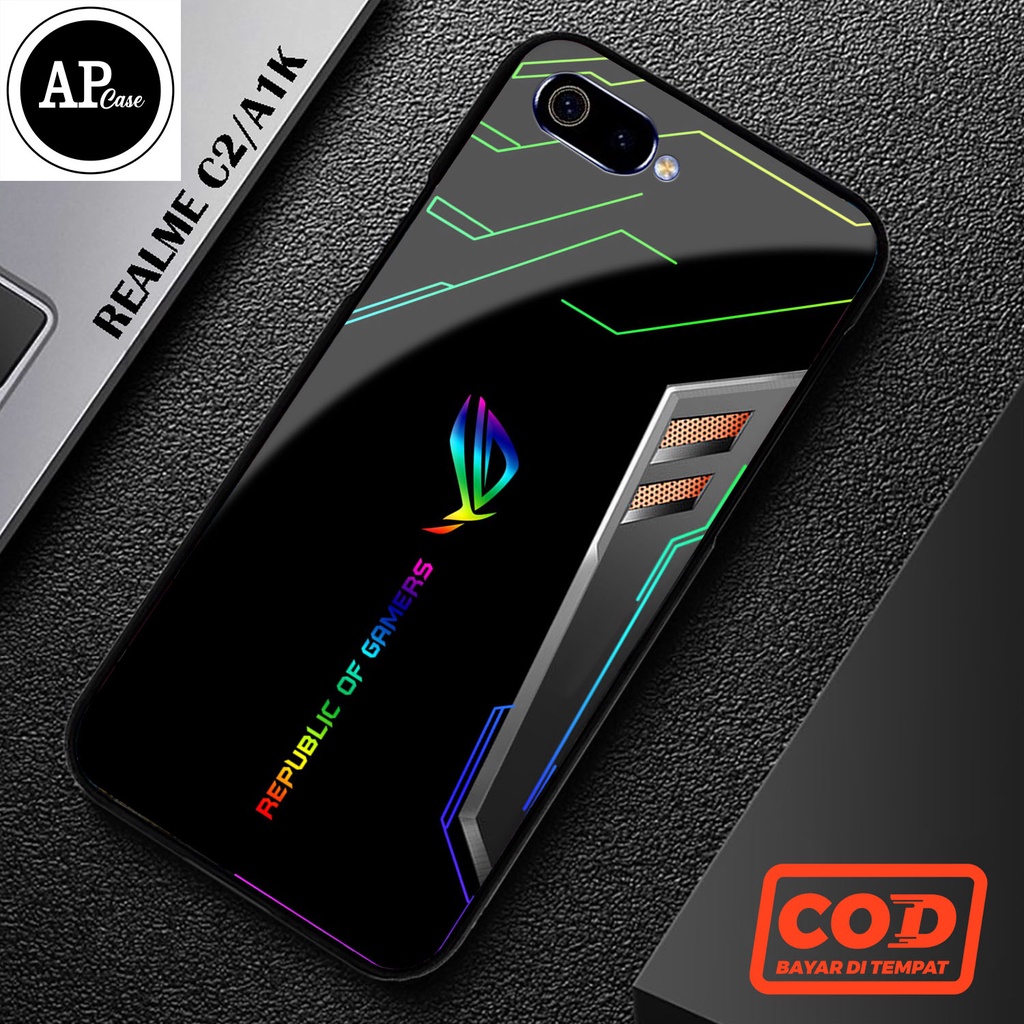 HP ล่าสุด REALME C2 / OPPO A1K Hardcase 2D Glossy Ap Case [018] - Custom Case - Phone Case - Hardcas