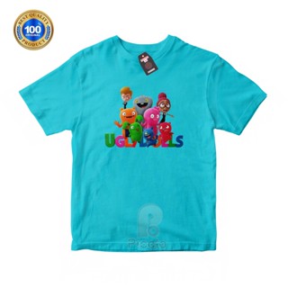 (ฟรีชื่อ) เสื้อยืด ผ้าฝ้าย พิมพ์ลาย UGLY DOLLS MOTIF UNISEX สําหรับเด็ก