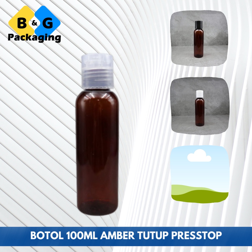 100ML AMBER FLIPTOP BOTTLE CLEAR WHITE BLACK / 100ML FLIPTOP ขวดพลาสติก REFILLABLE CONTAINER